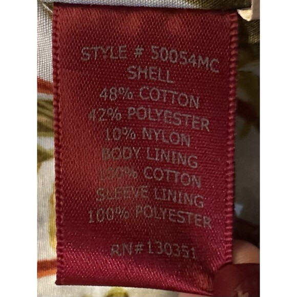 Tulle Turquoise Trench Coat Floral Bird Lining Belted Double Breasted Women’s M - Picture 7 of 9